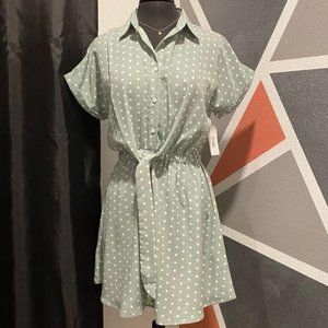 Women's Polka Dot Button Up Dress NWT
